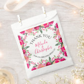 水彩ピンクフローラ結婚ズ フェイバーバッグ (クリップ留めされた状態)