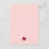 水彩ピンクフローラ結婚披露宴 エンクロージャーカード (裏面)