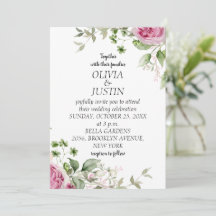 水彩ピンクフローラ結婚枠