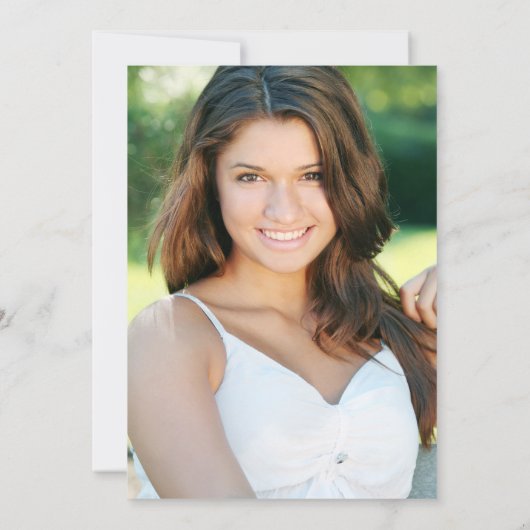 水彩ピンクフローラ緑キンセアニェラ写真 招待状 (裏面)