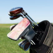 水彩ピンクフローラ背景 ゴルフヘッドカバー (インサイチュ)