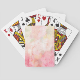 水彩ピンクフローラ背景 トランプ