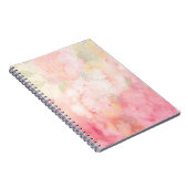 水彩ピンクフローラ背景 ノートブック (右側)