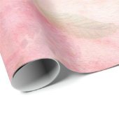 水彩ピンクフローラ背景 ラッピングペーパー (ロールコーナー)