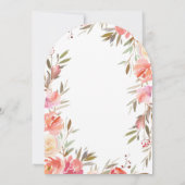 水彩ピンクフローラ金ゴールドアーチブライダルシャワー 招待状 (裏面)