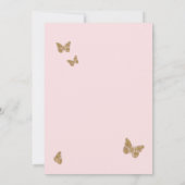 水彩ピンクフローラ金ゴールドバタフライキンセアニラ 招待状 (裏面)