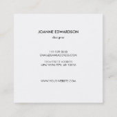 水彩ピンクフローラ金ゴールドフレームプロフェッショナル スクエア名刺 (裏面)