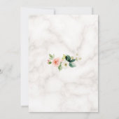 水彩ピンクフローラ金ゴールド大理石ブライダルシャワー 招待状 (裏面)