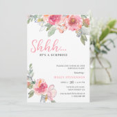 水彩ピンクフローラ18thボホシック誕生日 招待状 (スタンド正面)