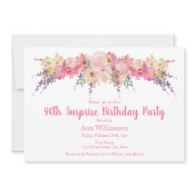 水彩ピンクフローラ90thサプライズ誕生日