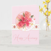 水彩ピンクフローラ カード (黄色い花)