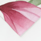 水彩ピンクフローラ フリースブランケット (角)