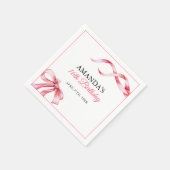 水彩ピンクフローリングリボンスウィート16誕生日 スタンダードカクテルナプキン (角)