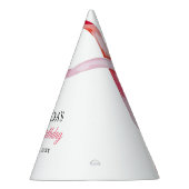 水彩ピンクフローリングリボンスウィート16誕生日 パーティーハット (右)