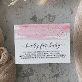 水彩ピンクブックリクエスト招待状挿入 エンクロージャーカード