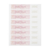 水彩ピンクブライダルシャワー ラップアラウンドラベル (シート)