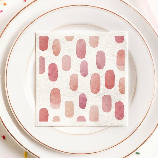 水彩ピンクブラシ。モダンシンプルかわいい柄 スタンダードカクテルナプキン