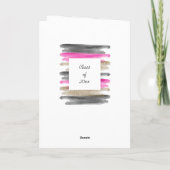 水彩ピンクブラック金ゴールドグリッター卒業 カード (裏面)