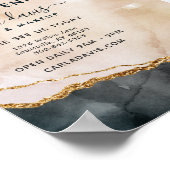 水彩ピンクブラック金ゴールドサロングランドオープニング ポスター (角)