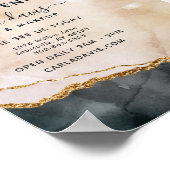 水彩ピンクブラック金ゴールドサロングランドオープニング ポスター (角)