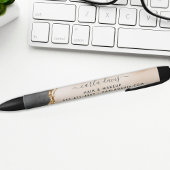 水彩ピンクブラック金ゴールド大理石スクリプトサロン 黒ボールペン