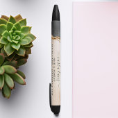 水彩ピンクブラック金ゴールド大理石スクリプトサロン 黒ボールペン