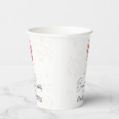 水彩ピンクブランチ&バブリーブライダルシャワー 紙コップ (右)