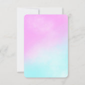 水彩ピンクブルージェンダーが明らかにする 招待状 (裏面)