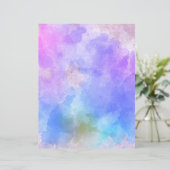 水彩ピンクブルーパープルスクラップブック8.5X11 (スタンド正面)