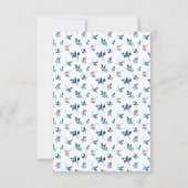 水彩ピンクブルーパープルホワイトフローラRSVP 招待状 (裏面)