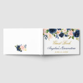 水彩ピンクブルーフローラキンセアニェラ ゲストブック (全面)