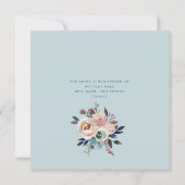 水彩ピンクブルー金ゴールドフローラブライダルシャワー 招待状 (裏面)