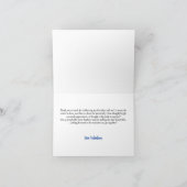 水彩ピンクブーゲンビリア花ブルータイル サンキューカード (内部)