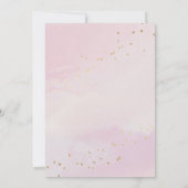 水彩ピンクプリンセスクラウンフェアヤテール誕生日 招待状 (裏面)