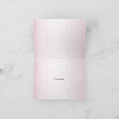 水彩ピンクプリンセス誕生日パーティーかわいい サンキューカード (内部)