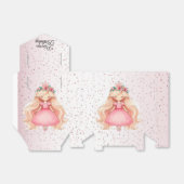 水彩ピンクプリンセス誕生日パーティーかわいい フェイバーボックス (折り畳みなし)