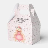 水彩ピンクプリンセス誕生日パーティーかわいい フェイバーボックス (裏面サイド)