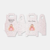 水彩ピンクプリンセス誕生日パーティーかわいい フェイバーボックス (折り畳みなし)