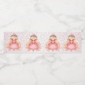 水彩ピンクプリンセス誕生日パーティーかわいい ペットボトルラベル (シングルラベル)