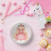 水彩ピンクプリンセス誕生日パーティーかわいい ペーパーボウル (パーティー)