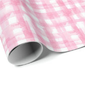 水彩ピンクプレイド ラッピングペーパー (ロールコーナー)