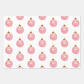 水彩ピンクプレゼント&オーナメント ラッピングペーパーシート (正面2)