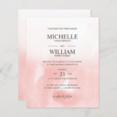 水彩ピンクプレーンエレガントバジェット結婚ズ (正面/裏面)