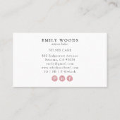 水彩ピンクベイカーベーカリーパティシシェフアパルーズ 名刺 (裏面)