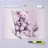 水彩ピンクベビーベアティッシュペーパー 薄葉紙 (クラフト)