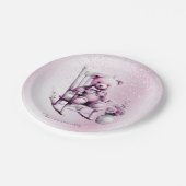 水彩ピンクベビーベア紙プレート ペーパープレート (アングル)