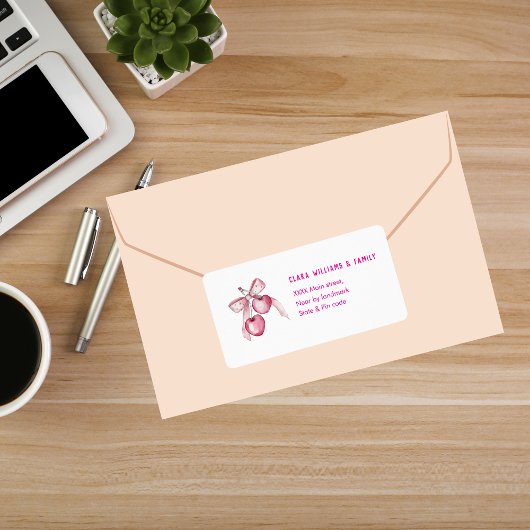 水彩ピンクベリーガーリー名前をカスタムする事業 ラベル