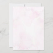 水彩ピンクホットエアバルーンガールベビーシャワー 招待状 (裏面)