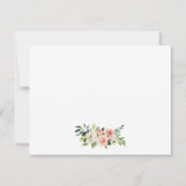 水彩ピンクホワイトフローラパーソナライズされた金ゴールド ノートカード (裏面)