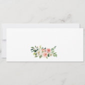 水彩ピンクホワイトフローラブライダルシャワーチケット 招待状 (裏面)